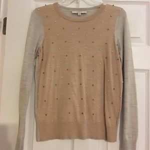 Medium tan/gray jeweled Loft Sweater